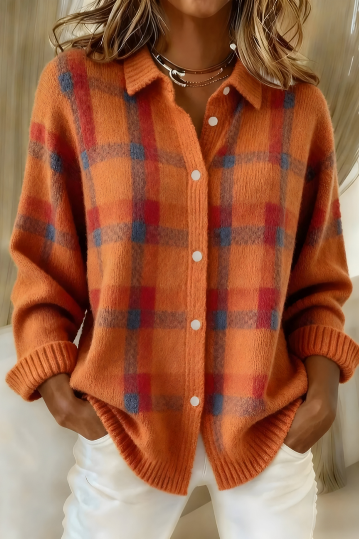 Charlie™ | Soft Knit Check Cardigan