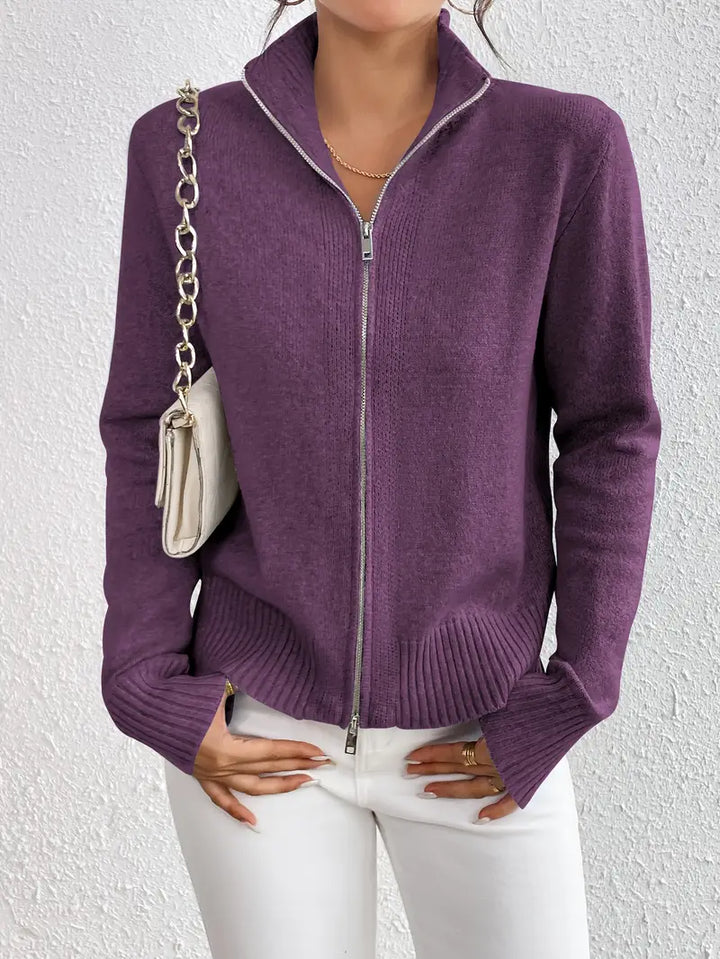 Selina™ | Zip-Up Knit Cardigan