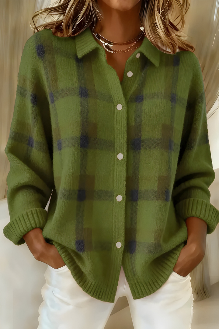 Charlie™ | Soft Knit Check Cardigan