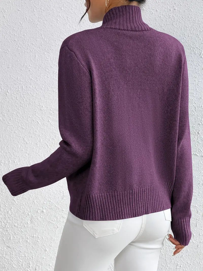 Selina™ | Zip-Up Knit Cardigan