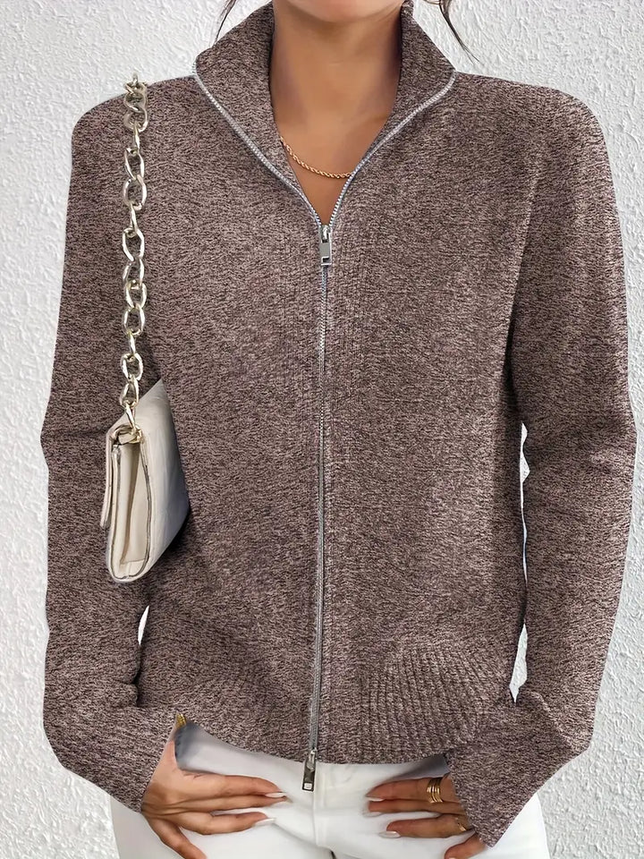 Selina™ | Zip-Up Knit Cardigan