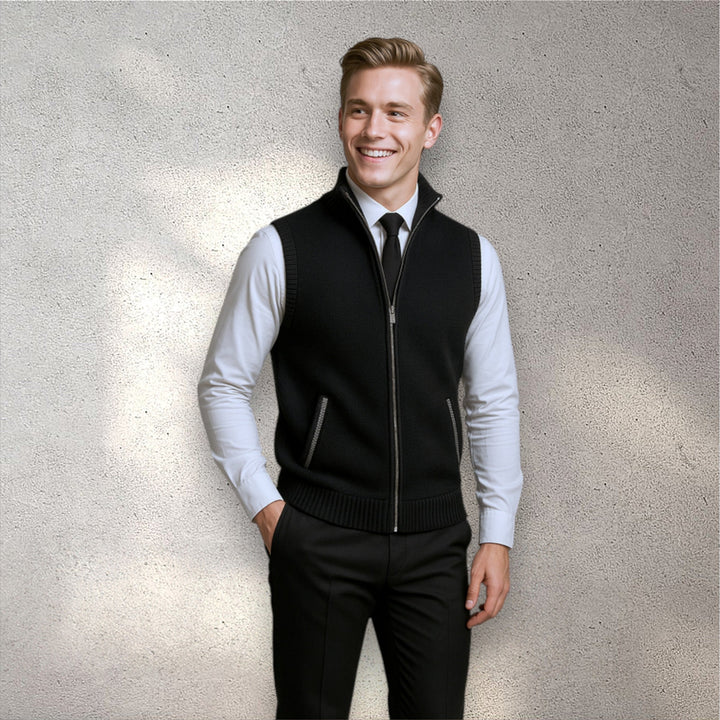 Levano™ | Knitted Waistcoat Full-length zip