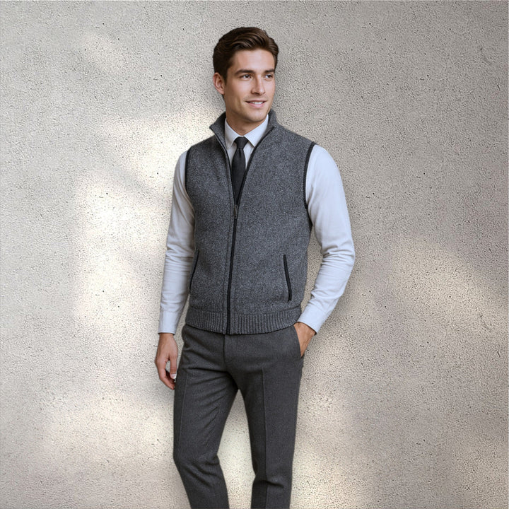 Levano™ | Knitted Waistcoat Full-length zip