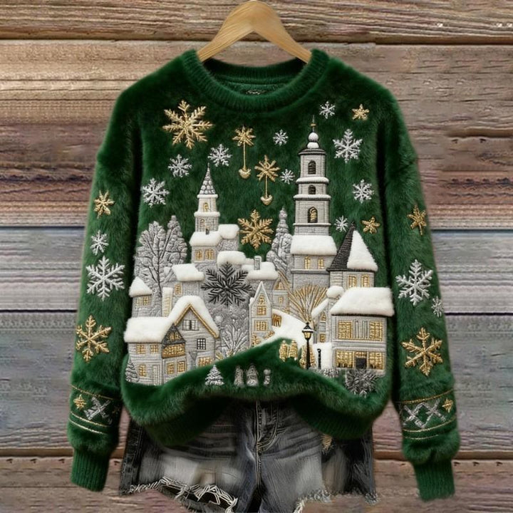 Charlie™ | Winter Village Fluffy Christmas Sweater