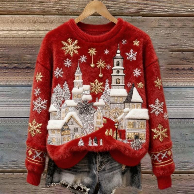 Charlie™ | Winter Village Fluffy Christmas Sweater