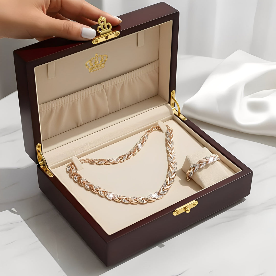 Charlie™ | Elegant Necklace & Bracelet Set with Rhinestones