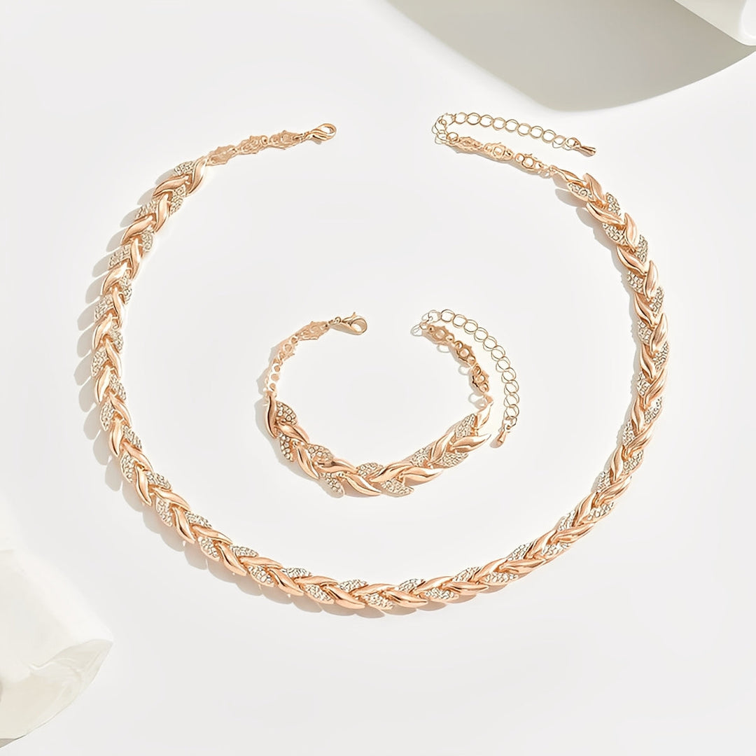 Charlie™ | Elegant Necklace & Bracelet Set with Rhinestones