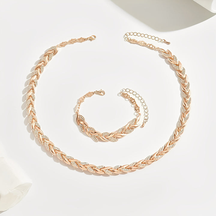 Charlie™ | Elegant Necklace & Bracelet Set with Rhinestones