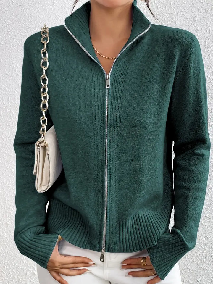 Selina™ | Zip-Up Knit Cardigan